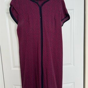 Talbots Pink and Navy Midi Dress